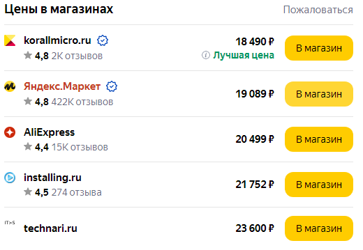 Актуальные цены