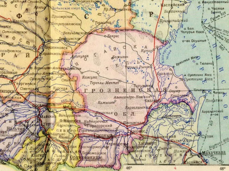 Карта Чечено Ингушетии до 1944 года. Грозненская область 1944-1957 карта. Карта Чечни 1954 года. Чечня 1957 карта.
