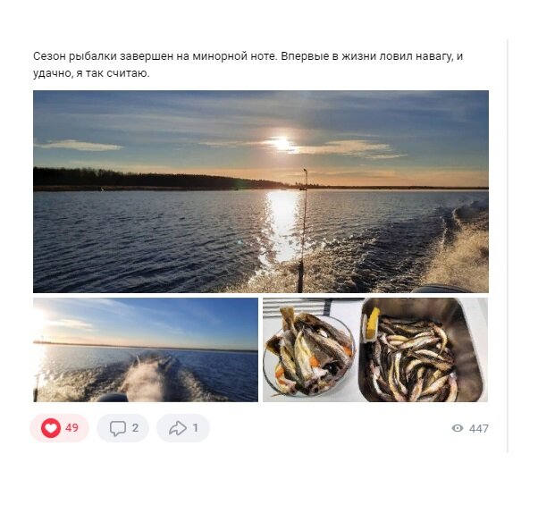 даже бывшие замы министра транспорта АО ловят навагу, скрин с его странички