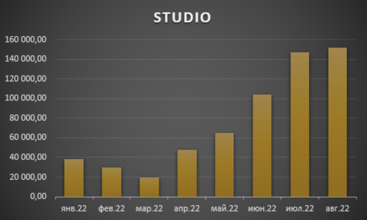 Столько приносит Studio — самый маленький апартамент. В августе доход от него достигал 150 000 рублей в месяц. Листайте галерею, чтобы увидеть доходность Junior Suite и Superior