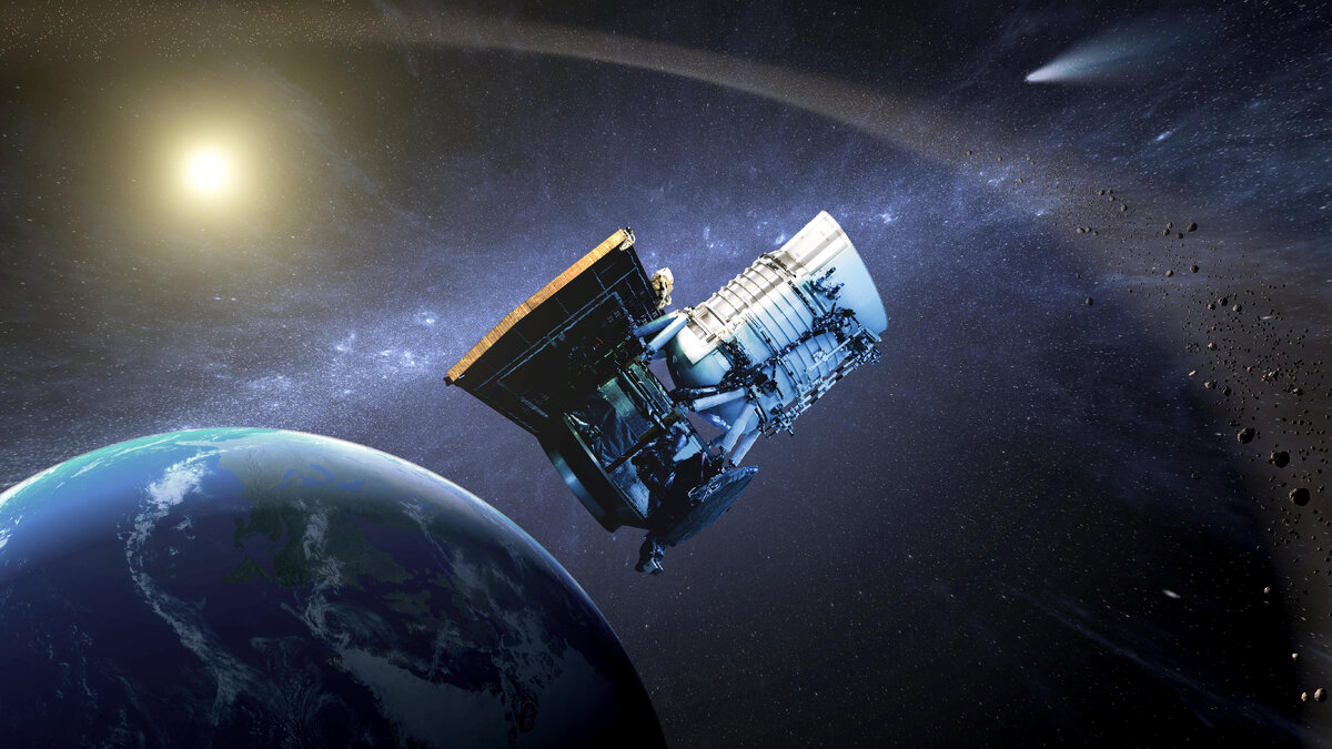 Авторская концепция космического аппарата НАСА WISE (Wide-field Infrared Survey Explorer), который представлял собой астрономический космический телескоп с инфракрасной длиной волны, работавший с декабря 2009 по февраль 2011 года. В сентябре 2013 года космическому аппарату была поручена новая миссия под названием NEOWISE-помощь в поиске околоземных астероидов и комет.