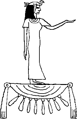 Мерт на золоте (древнеегипетский символ) обучает людей танцам