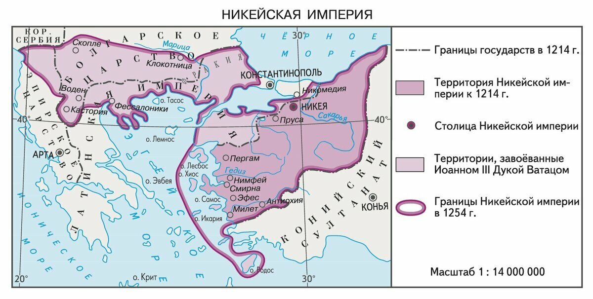 Византия 14 век карта