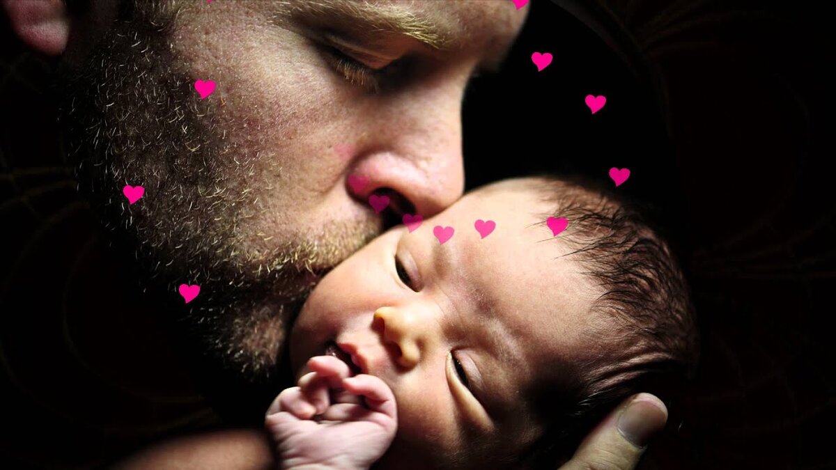 Папа любит доченьку. Любовь отца. Папа целует малыша. Отцы и дети. Мужчина с ребенком.