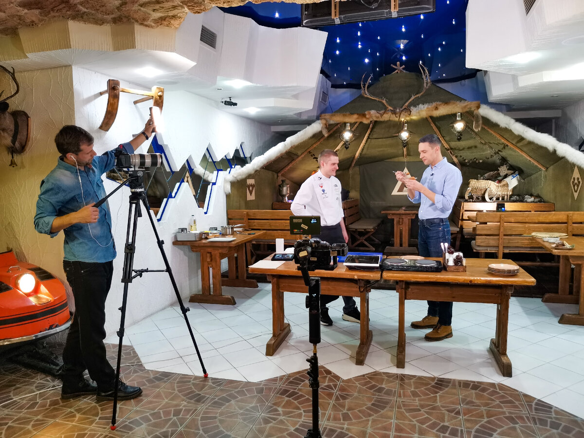 Съемка передачи "Живая еда" в ресторане Тиманъ