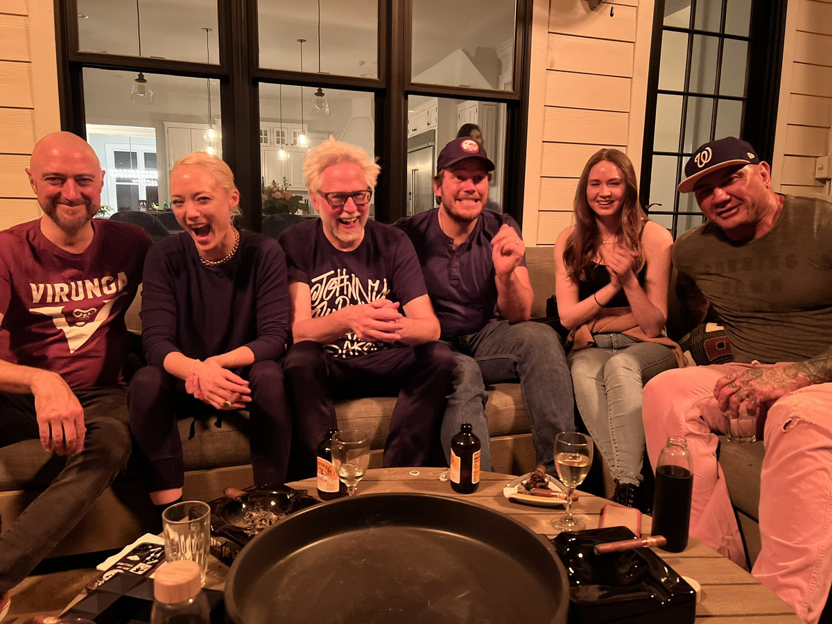 Шон Ганн, Пол Клементьеф, Джеймс Ганн, Крисс Прэтт, Карен Гиллан, Дэйв Батиста.