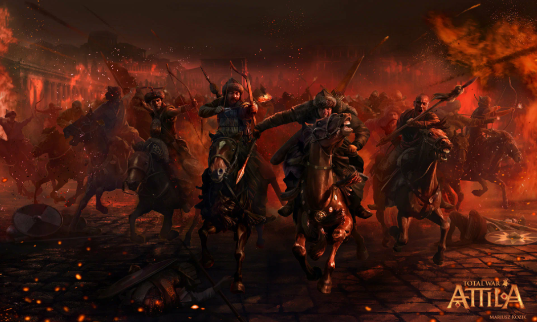Нападение войск Аттилы на город / © Mariusz Kozik / lacedemon.artstation.com 