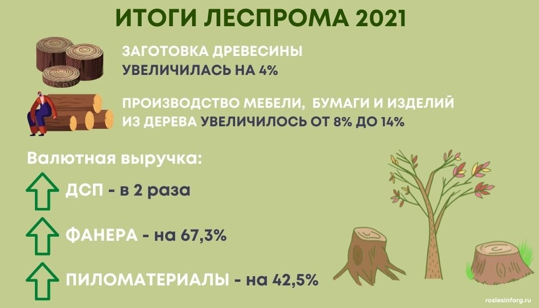 Рост выручки леспрома за 2021 год