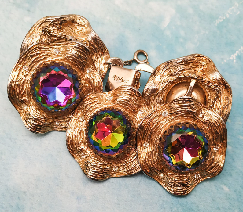 Браслет винтаж с арбузным стеклом