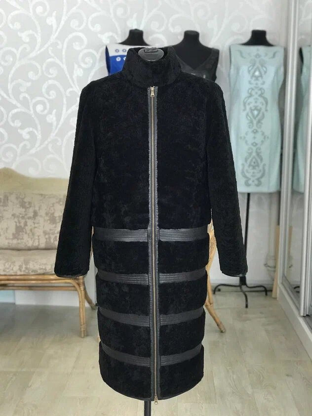 Переделка полупальто из мутона в пальто. Ателье Ирины Берзиной.