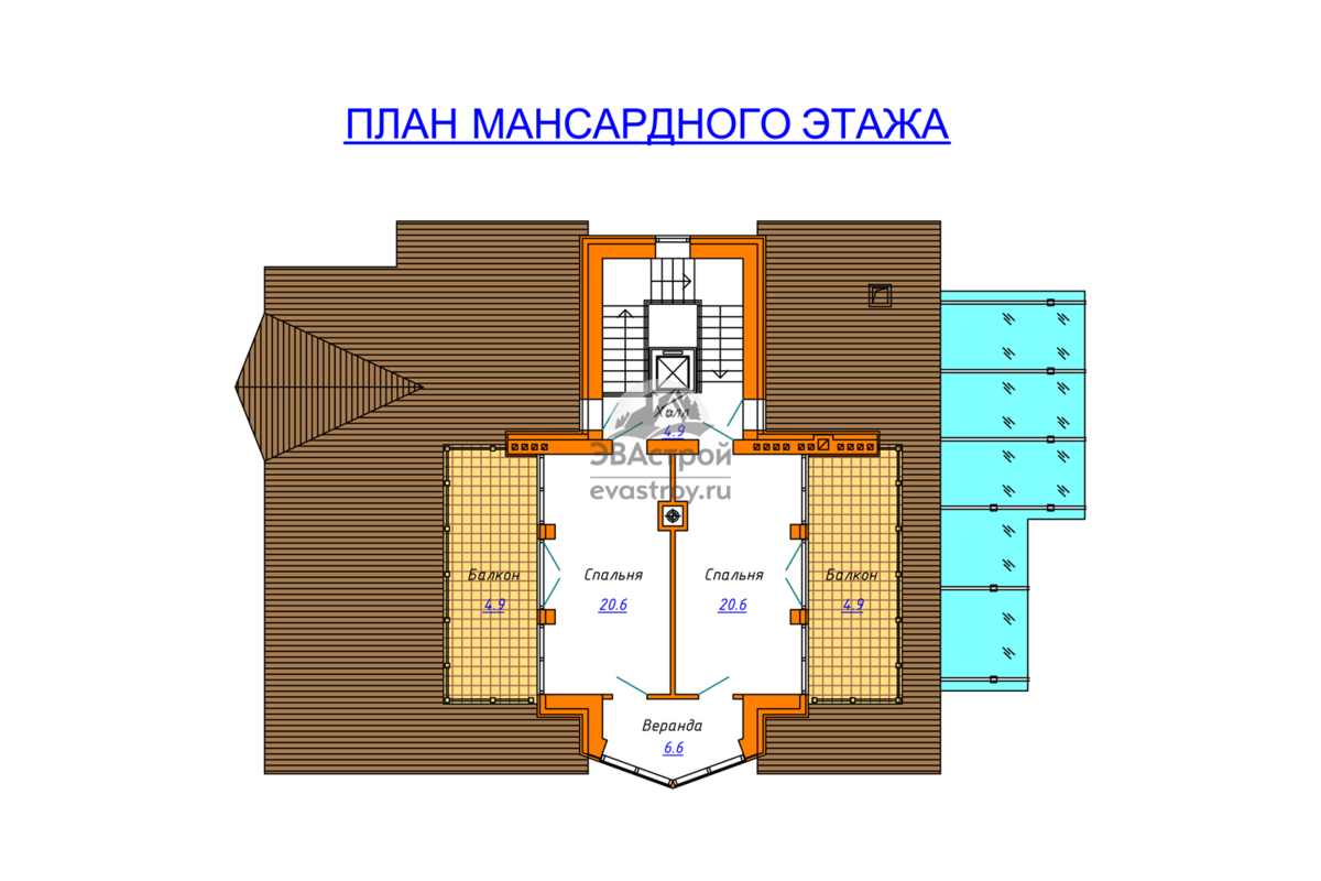 Проект дома 707 м2 с цоколем, мансардой, гаражом, балконом и террасой |  ЭВАстрой | Дзен