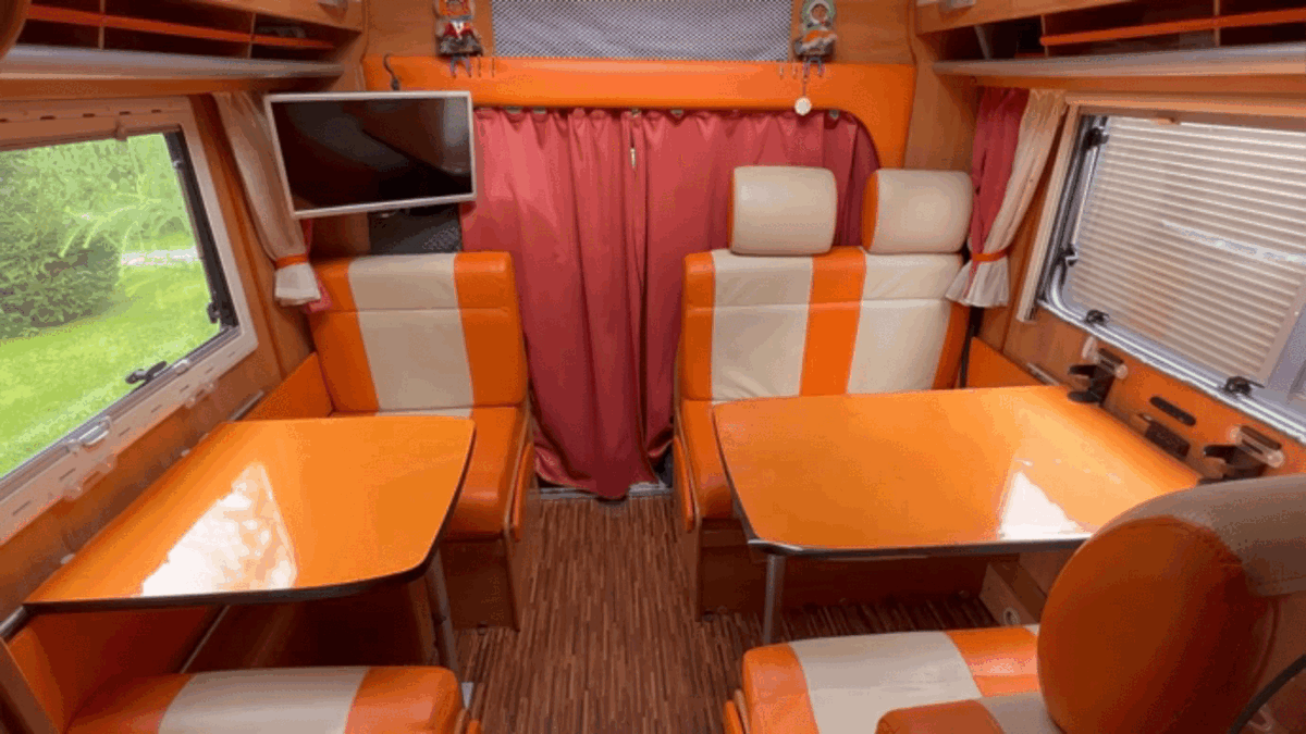 Автодом Hymer Camp 682 CL, трансформация жилой зоны