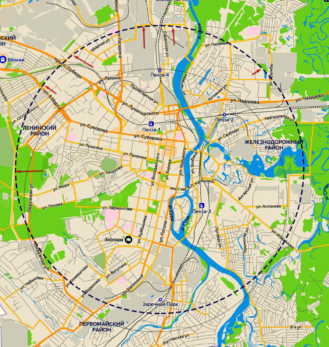 Кольвой диаметр со смещенным центром 8км