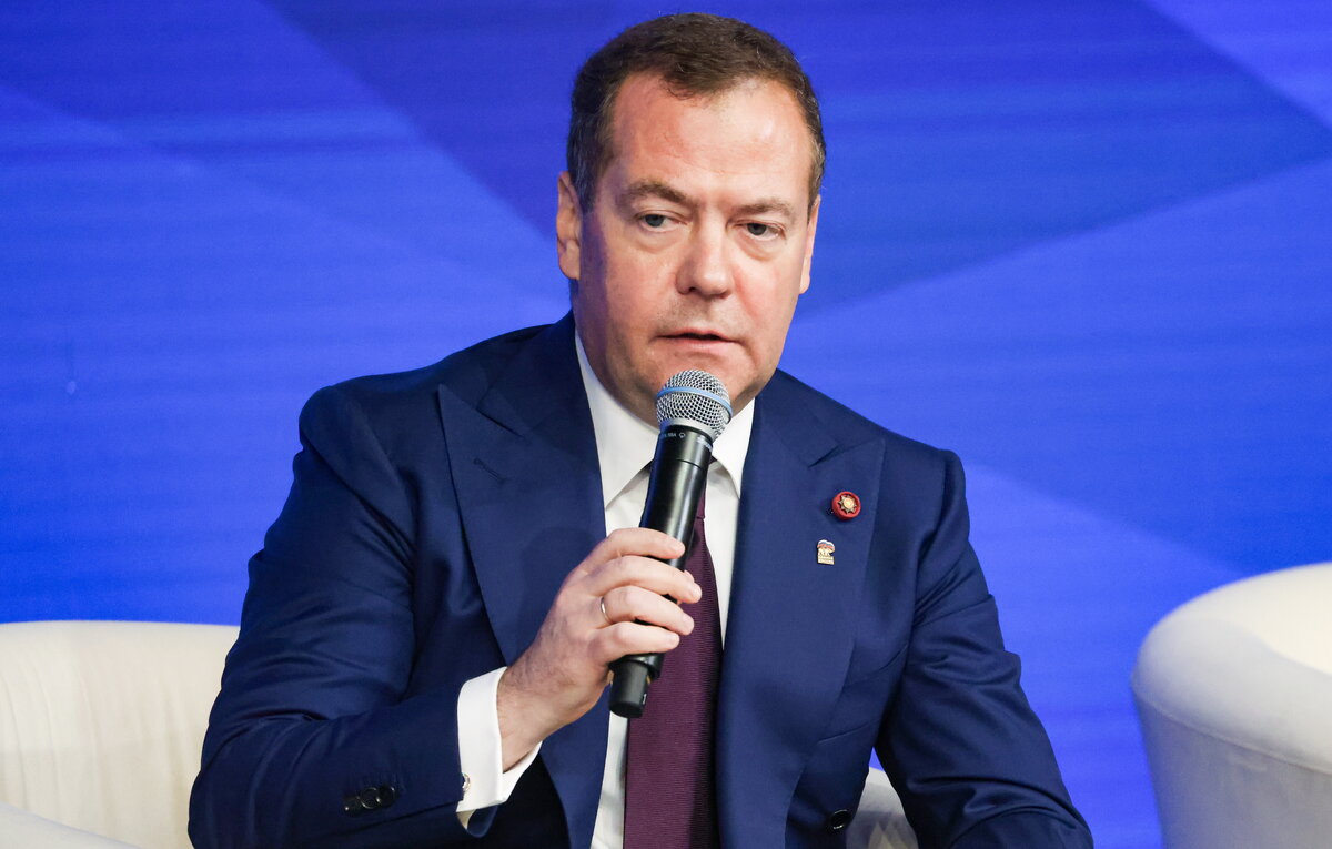    Председатель "Единой России", заместитель председателя Совета безопасности РФ Дмитрий Медведев  Владимир Гердо/ТАСС