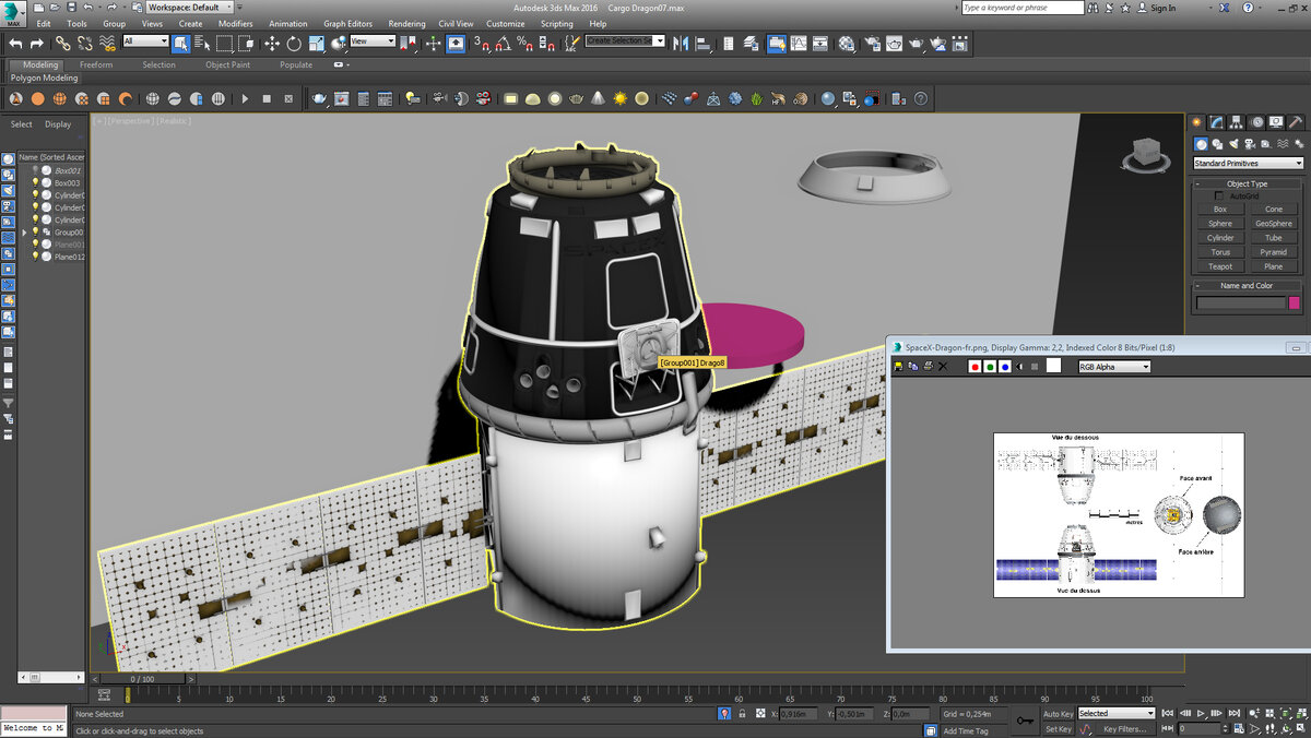 Моделирование корабля Драгон-Спейс_Икс