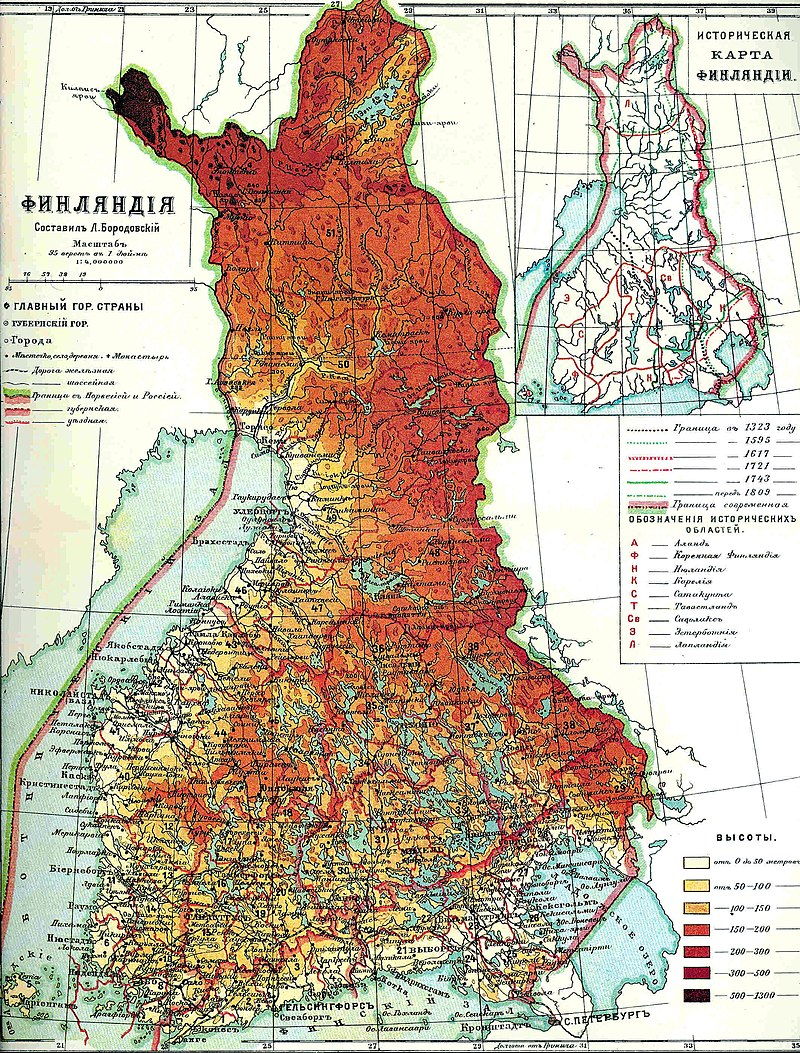 Территория финляндии до 1917 года карта