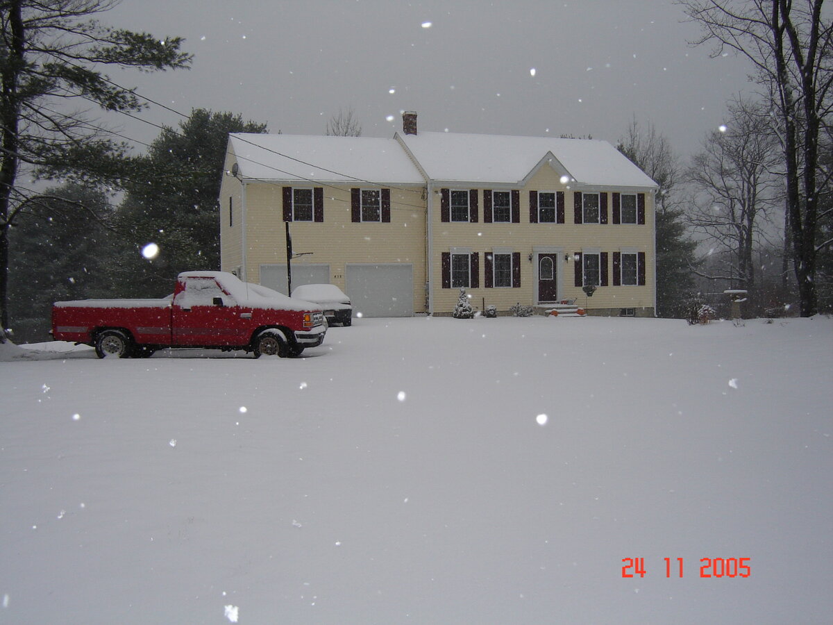 Снежная зима в Массачусетсе. 