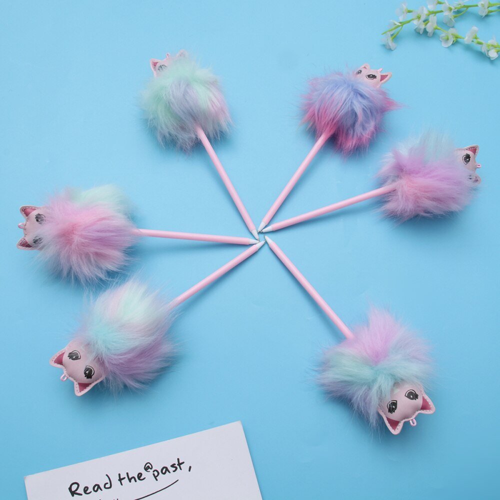 Ручки с помпоном единорогами