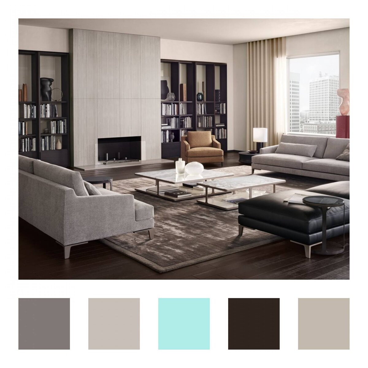 Цветовая схема для интерьера гостиной... Вариант №1