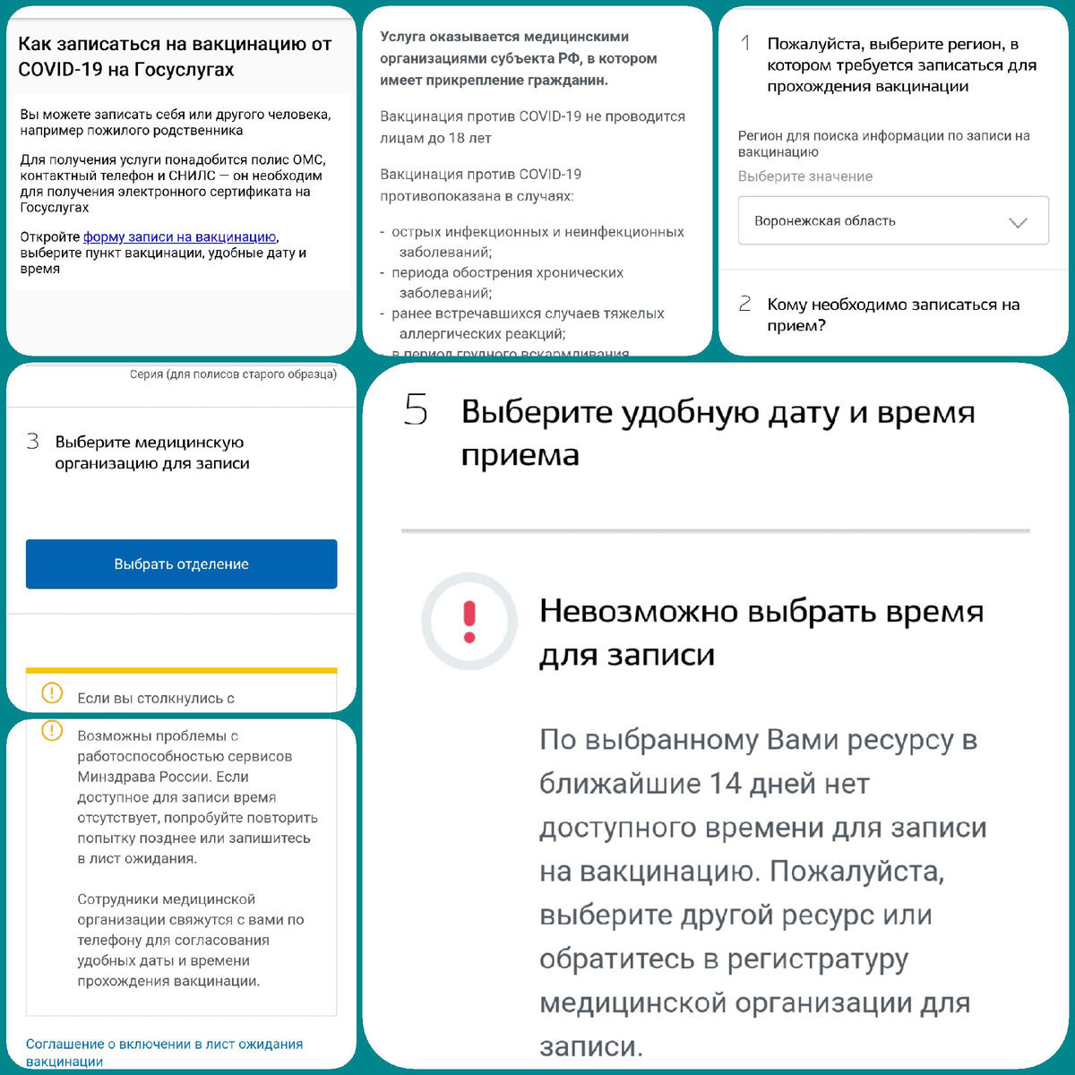 Запись на вакцинацию через гос.услуги