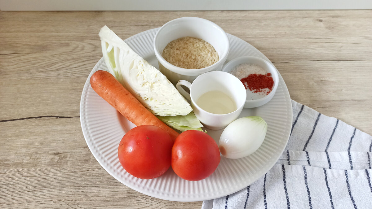 Тушеная капуста с рисом - очень простой рецепт с пошаговыми фото