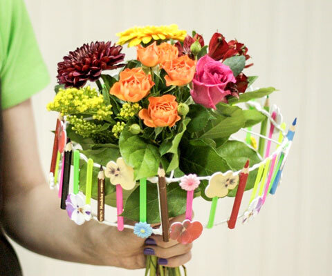 Вместо букета на 1 сентября - топиарий из живых цветов своими руками