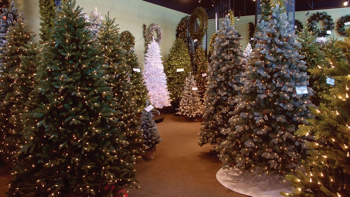 Елки в США  в основном искуственные 