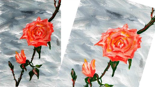 Интерьерная картина, роза. Рисуем цветок гуашью. Картина для интерьера. |  Радуга красок | Дзен