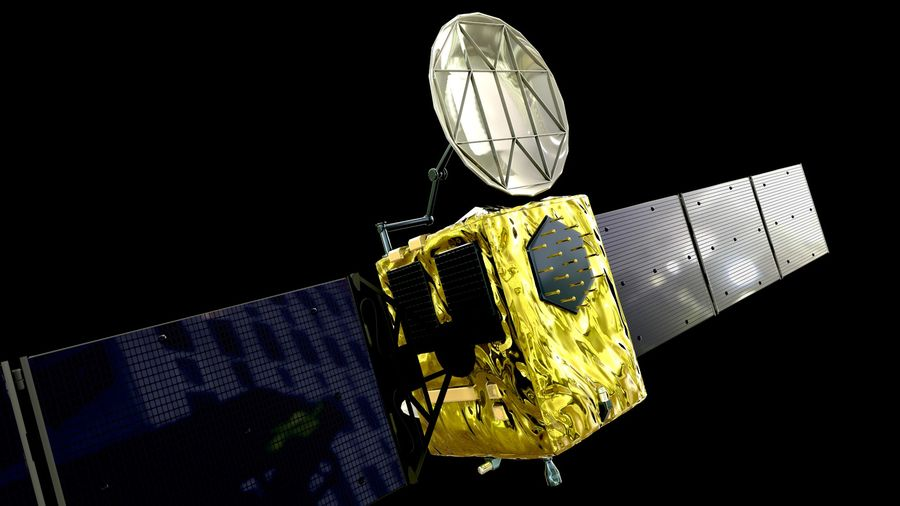 Художественное представление спутника GPS Beidou в космосе. Фото взято с сайта free3d.com