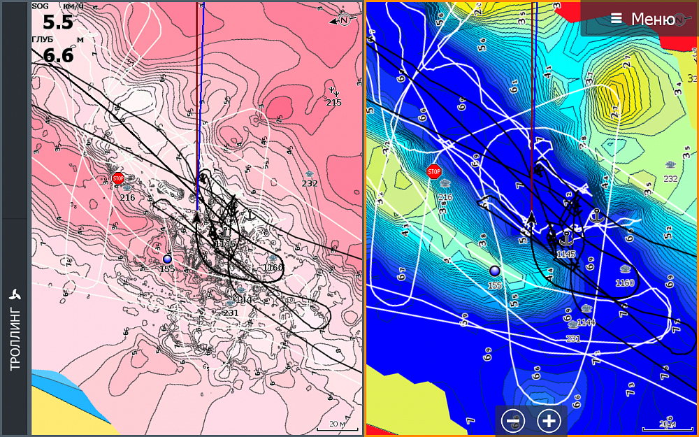 Карта глубин для эхолота lowrance