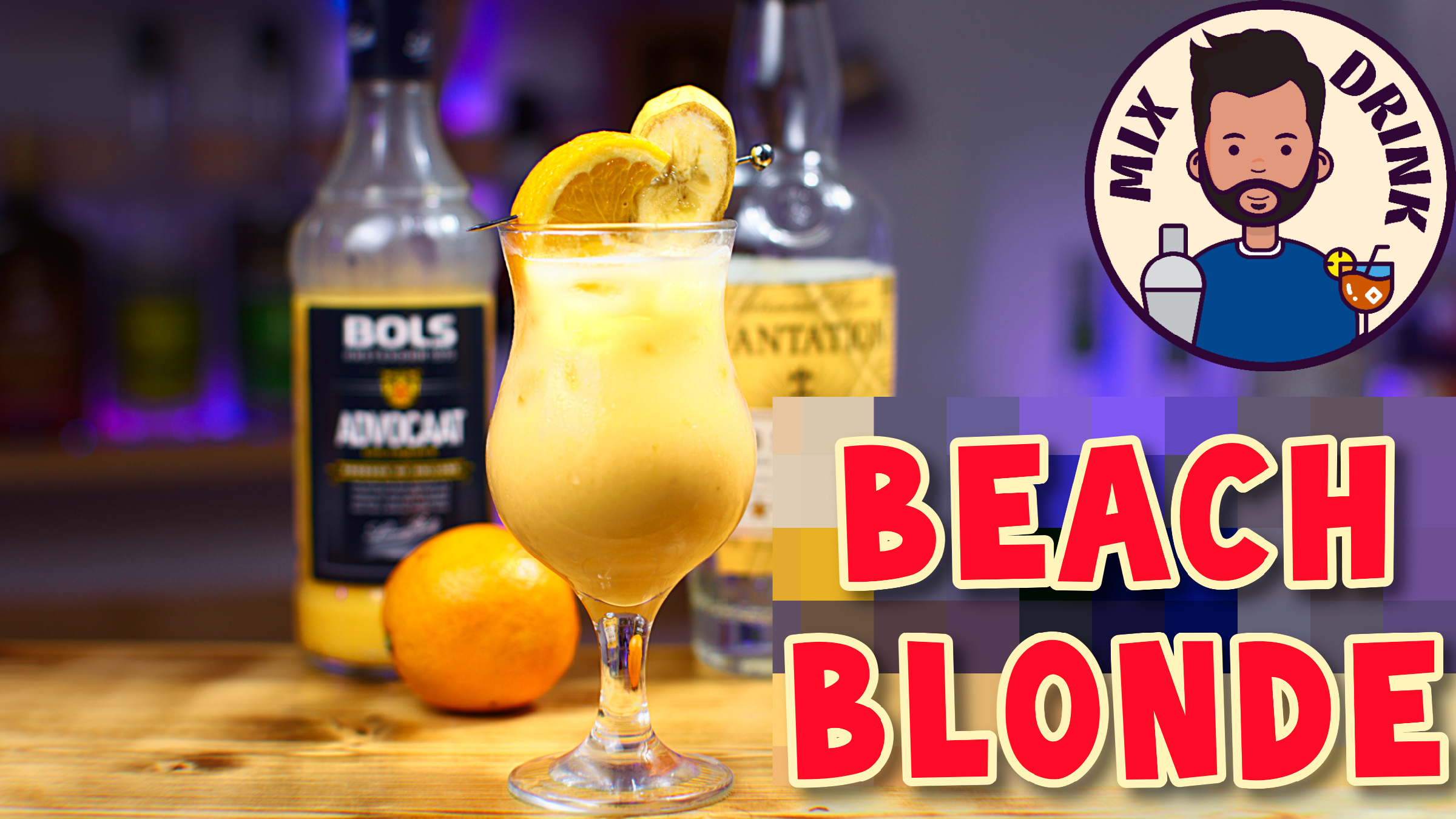 Beach Blonde / Блондинка на пляже Ром Банан и Advocaat - TiKi cocktail ТиКи  коктейль и Ромом