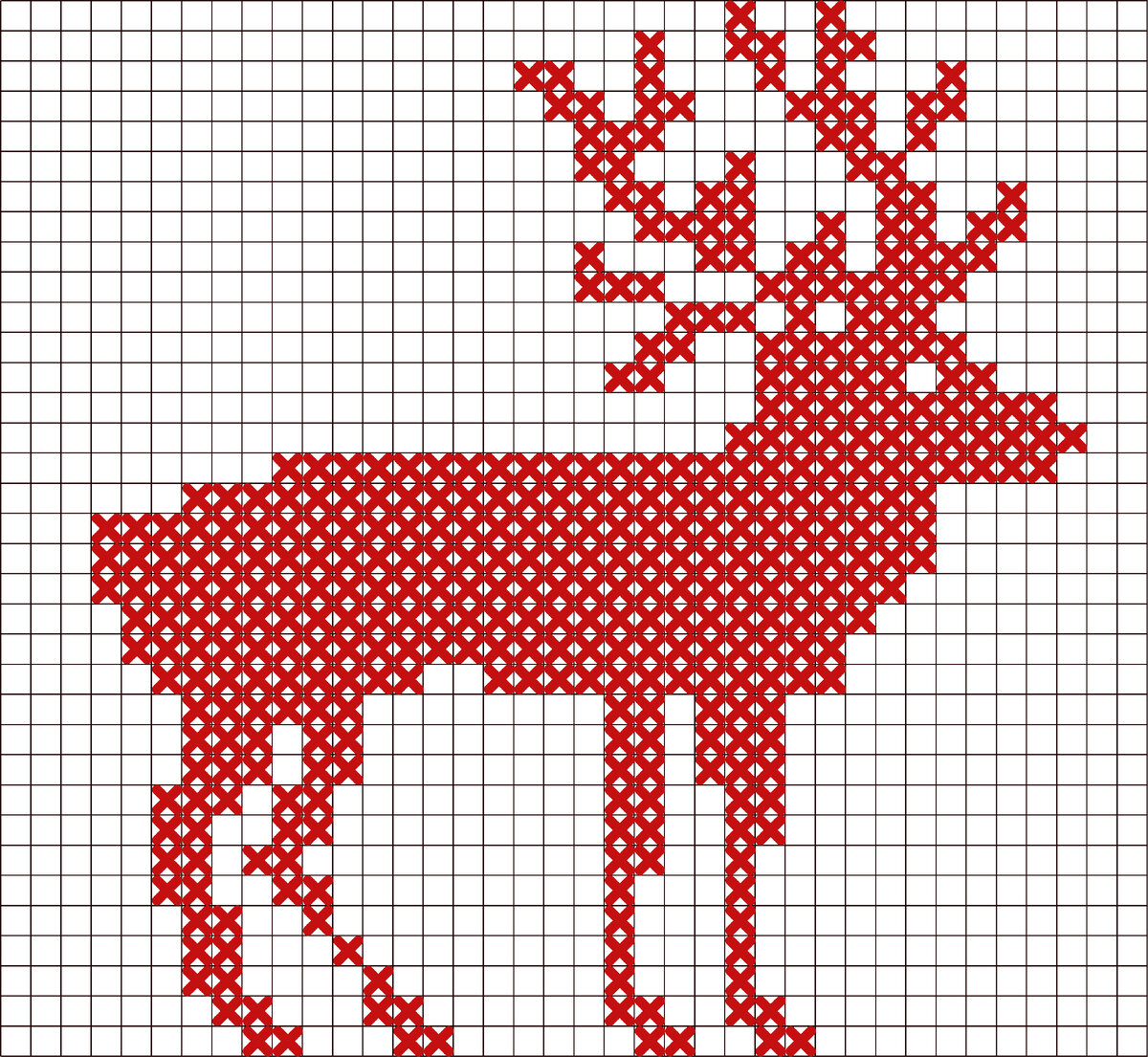 схема вышивки Северный олень