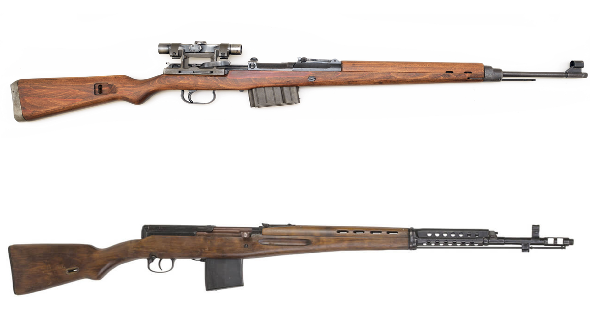 Gewehr-43 (сверху) и СВТ-43