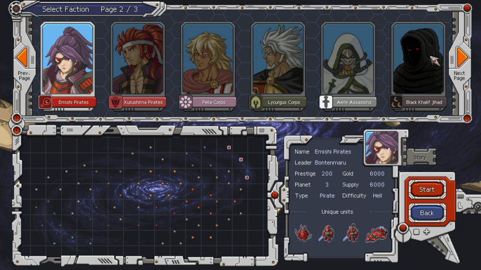 Главный экран со всеми фракциями  📷
