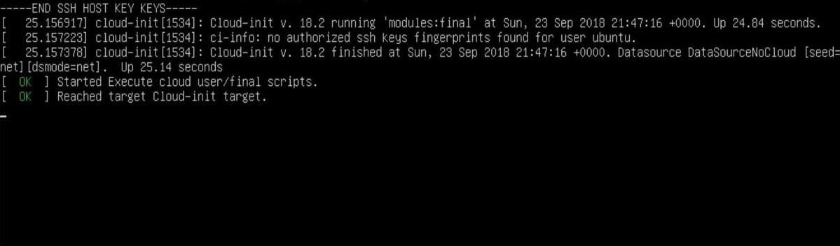 Ubuntu зависает reached target cloud init target