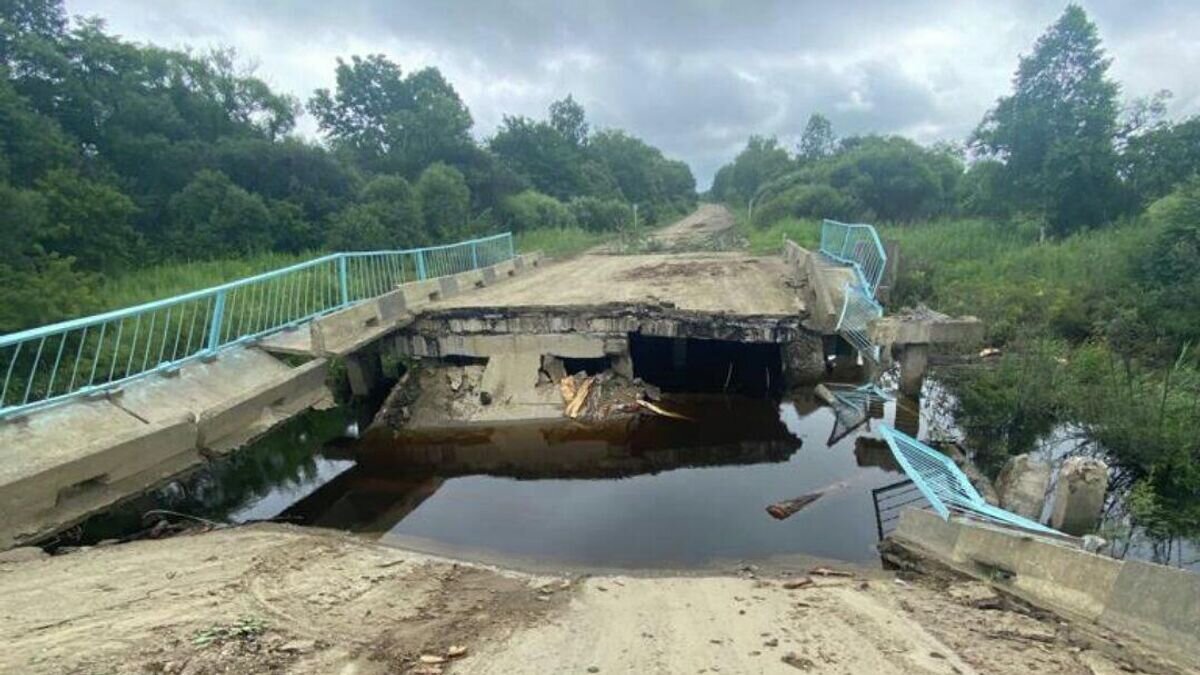    Мост, обрушившийся в Кировском районе Приморского края© Фото : Прокуратура Приморского края