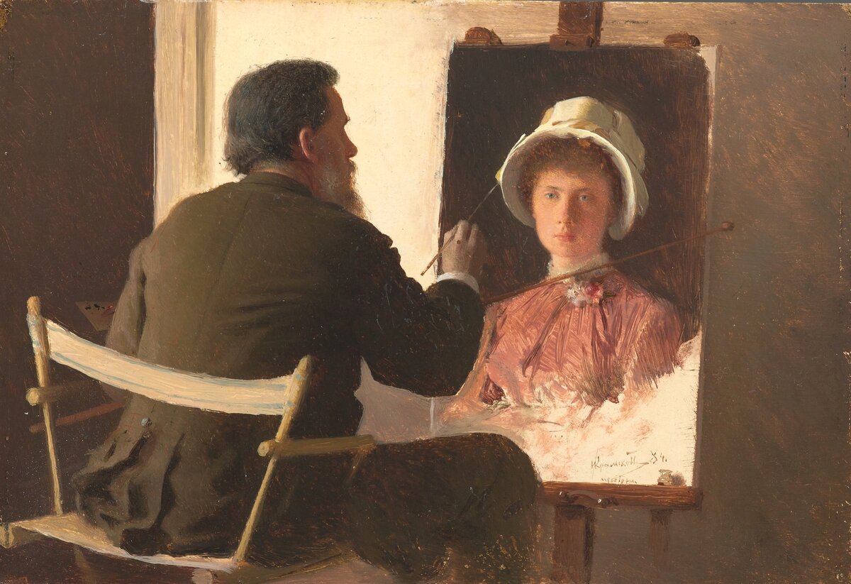 Крамской, пишущий портрет своей дочери