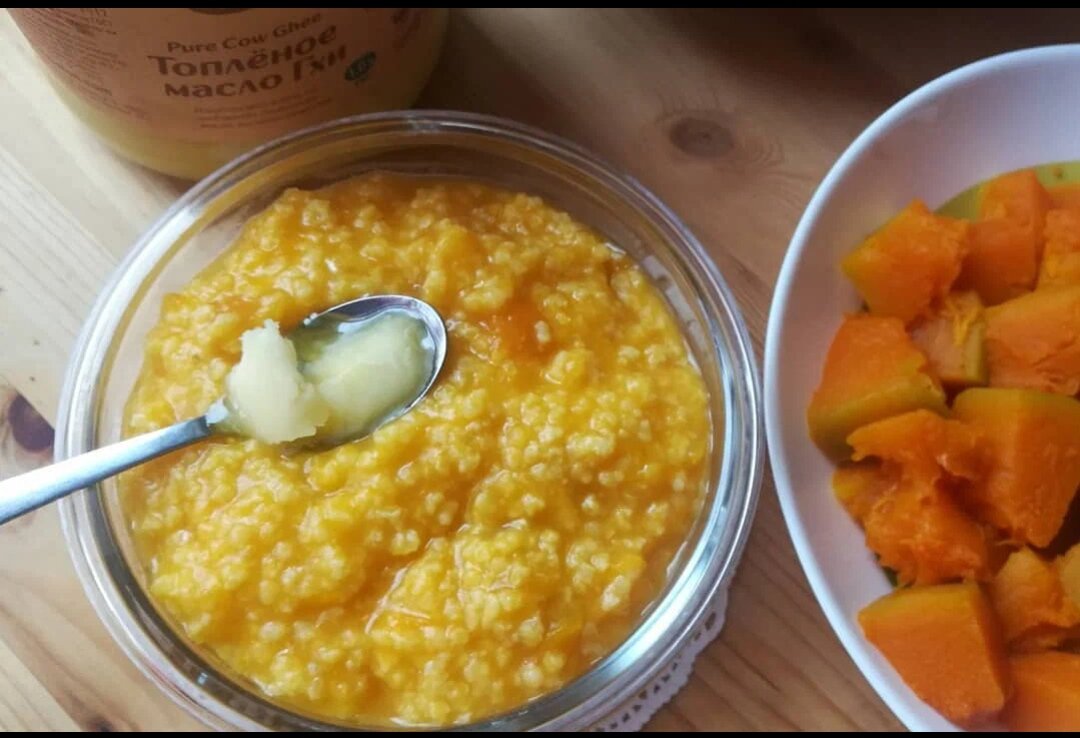 Тыквенная каша без молока, с пшеном