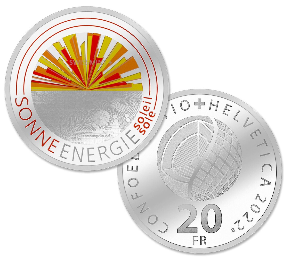 20 швейцарских франков (CHF) 2022 года «Солнечная энергия»