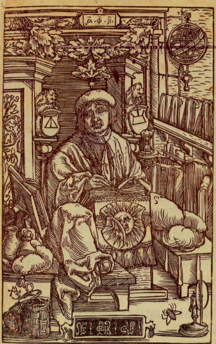 Гравюрный портрет Франциска Скорины                                                                                                                      в Книге Иисуса Сирахова (л.82) и в Книге Царств (л.242)