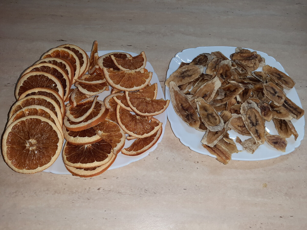 Сушёные апельсины и бананы 