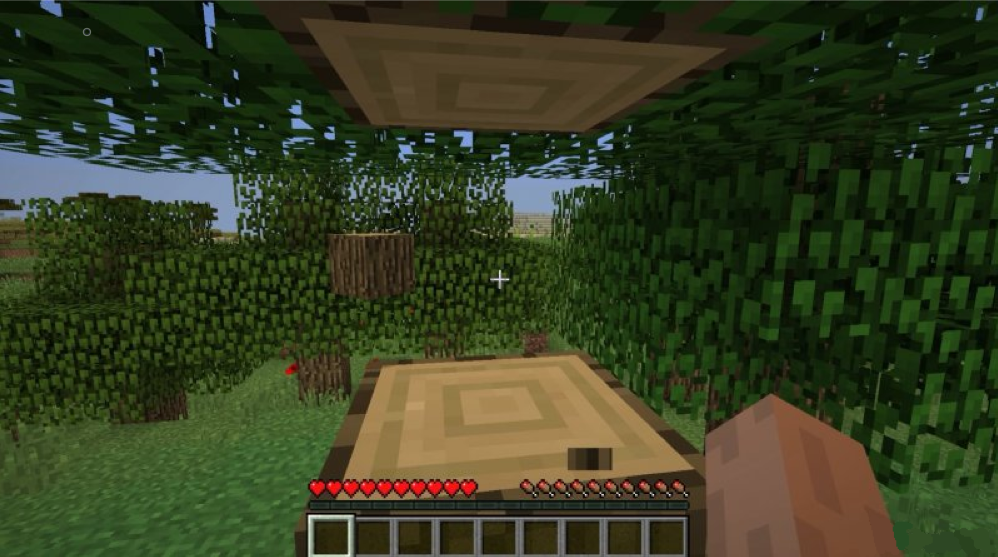 Рубка дерева в майнкрафте. (Скриншот взят из открытых источников).