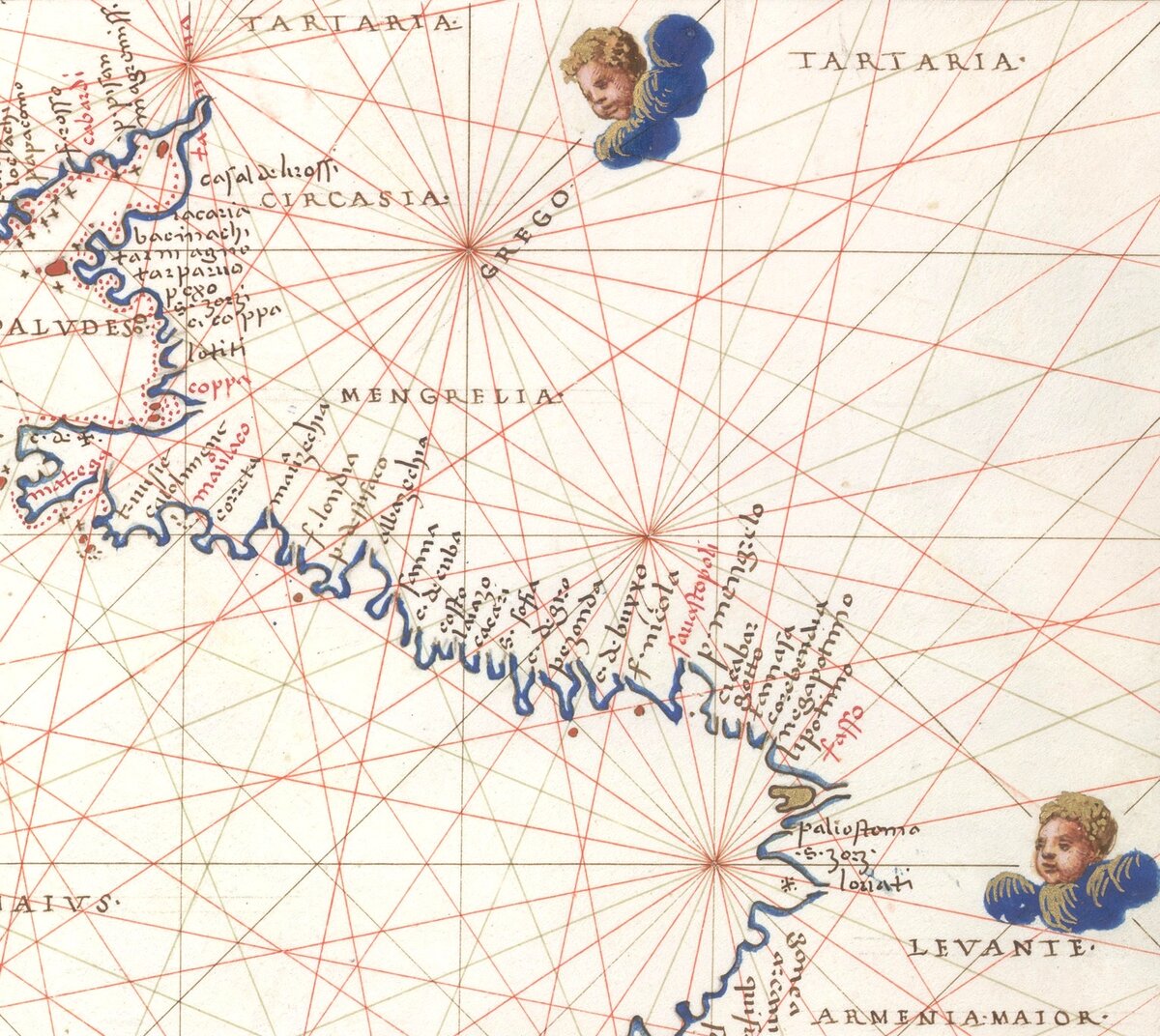 Battista Agnese. Map of the Black Sea. 1544 (фрагмент)