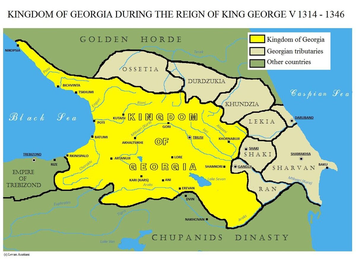 Карта грузии времен царицы тамары