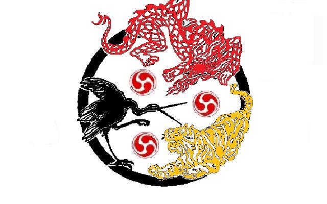 Эмблема одной из ассоциаций стиля уэчи-рю. Тигр, дракон, и журавль символизируют школы,  послужившие прообразами стиля. Фото с сайта https://sialdeporte.com.