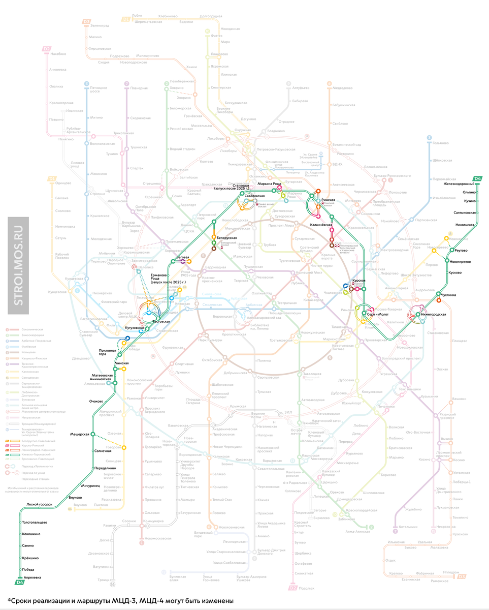 Схема МЦД-4. Источник: Комплекс градостроительной политики и строительства г. Москвы