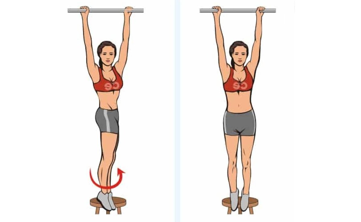 Можно как висеть, так и вращаться, опираясь ногами на платформу