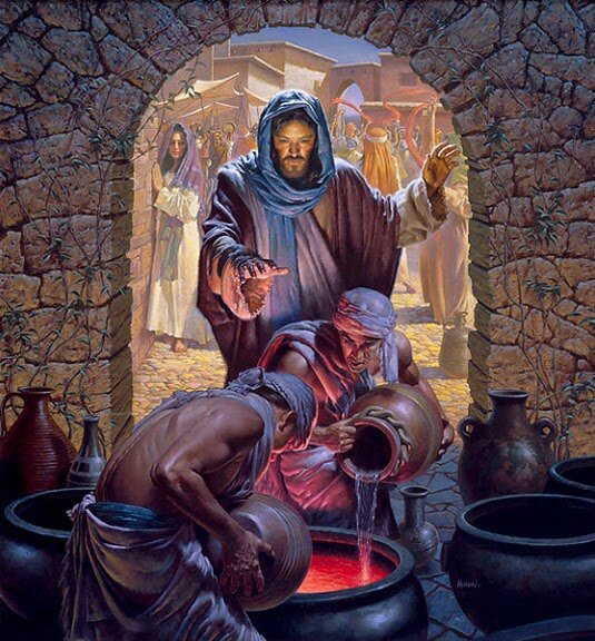 2. Наполнение сосудов водой, превратившейся в вино. /фото - из просторов инета/