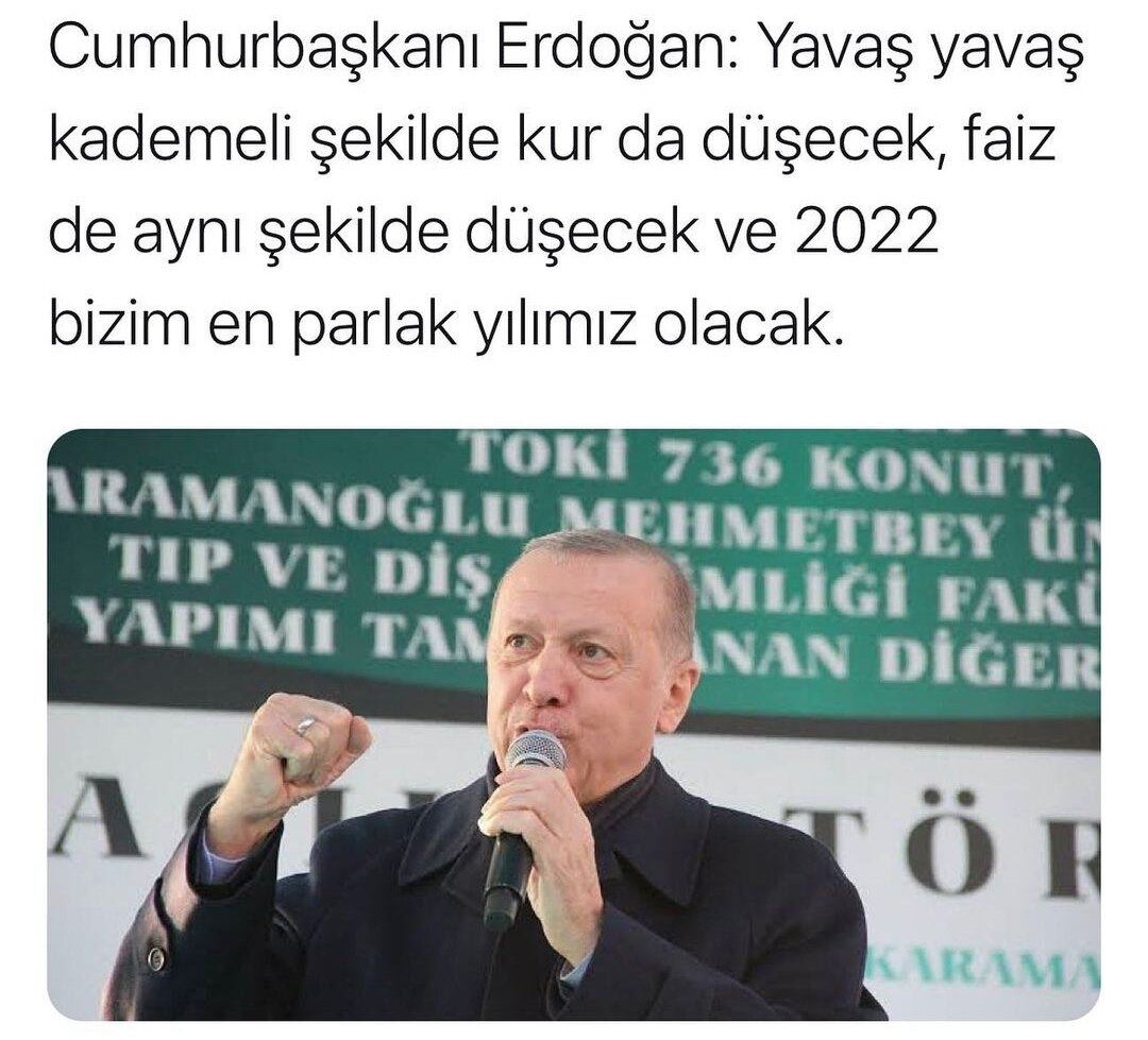 "Постепенно шаг за шагом мы снизим курсы валют, за ними и ключевую ставку. 2022 год станет нашим самым ярким годом!" (из речи в начале января). Эхе-хе... Источник фото: Instagram