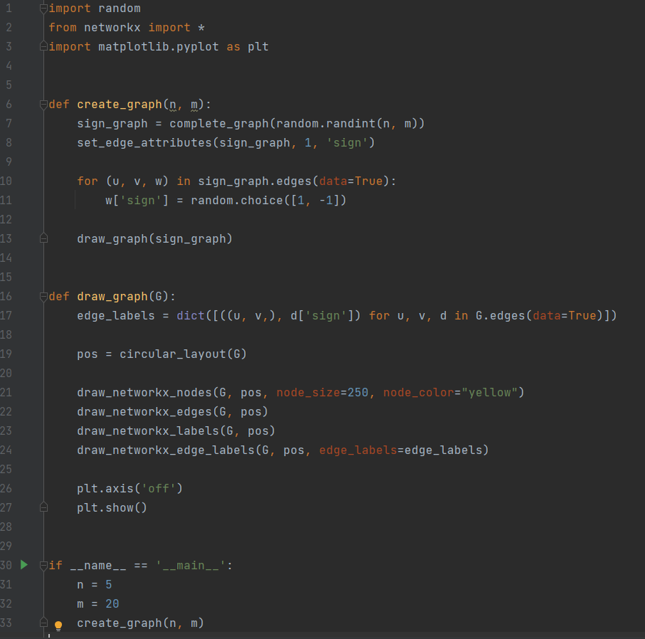 Код создания и отрисовки графа